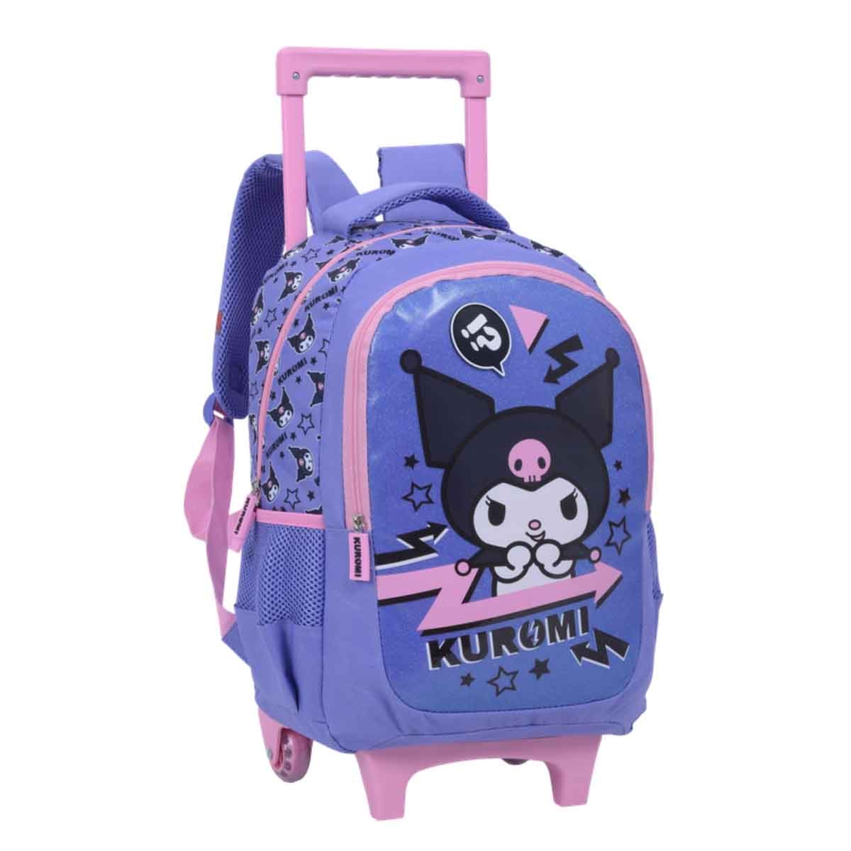 كورومي حقيبة ترولي سانريو بنفسجية بتصميم كرتوني مقاس 16 انش