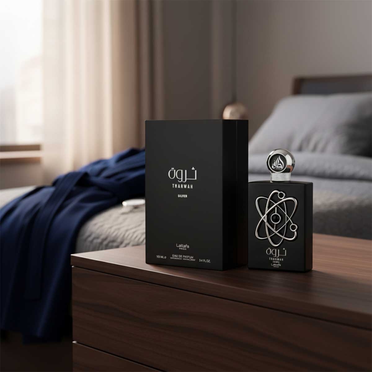 Lattafa Tharwah Silver Eau De Parfum for Men