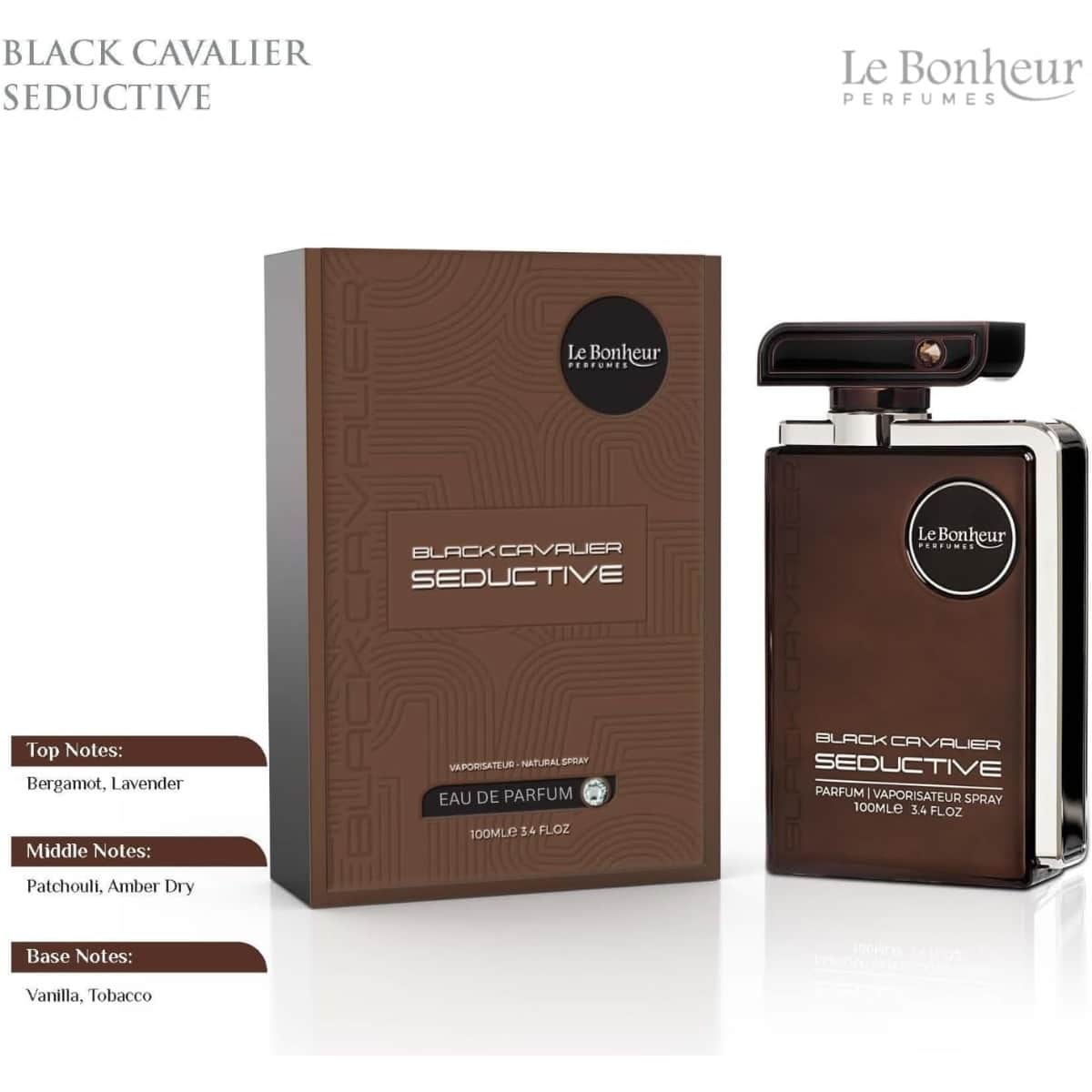 Le Bonheur Black Cavalier Seductive Eau De Parfum for Men