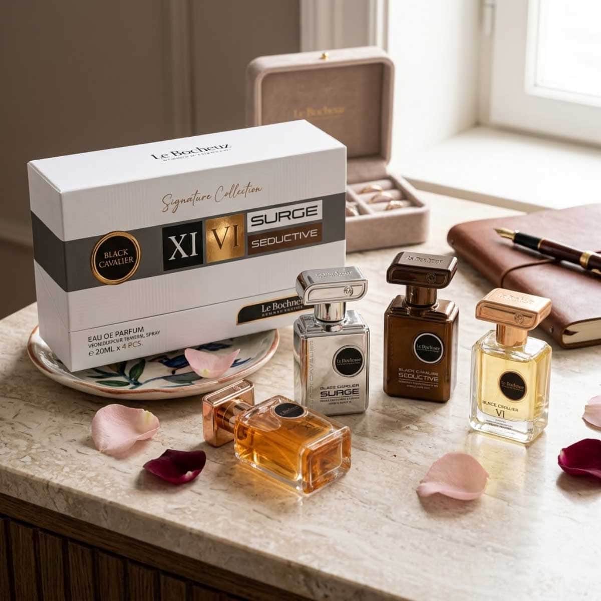 Le Bonheur Black Cavalier Signature Eau De Parfum Gift Set for Men