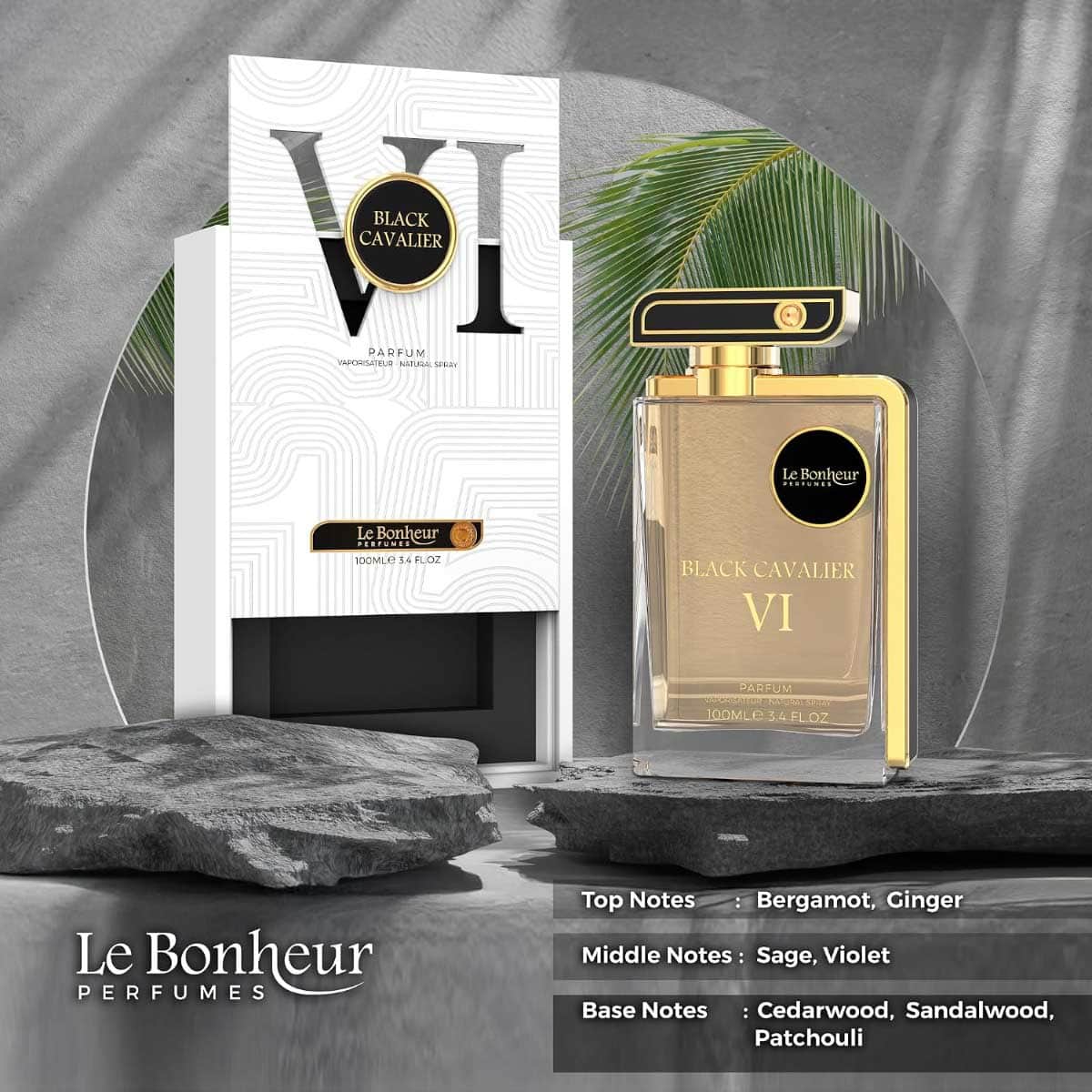 Le Bonheur Black Cavalier VI Eau De Parfum for Men