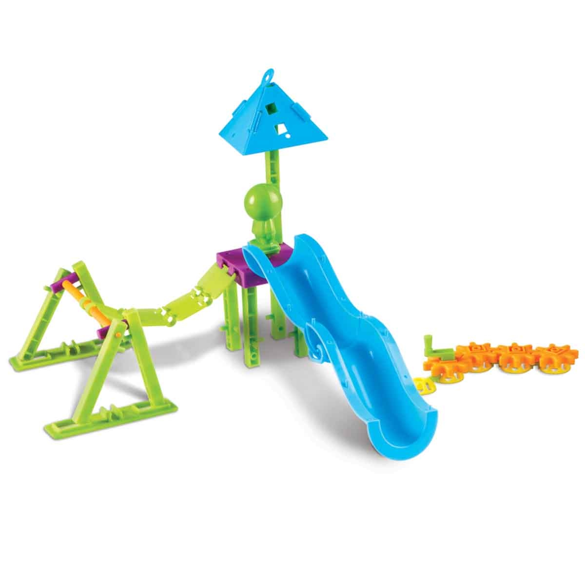 ليرننغ ريسورسز مجموعة STEM للهندسة والتصميم ساحة اللعب 104 قطعة للجنسين، 5-7 سنوات