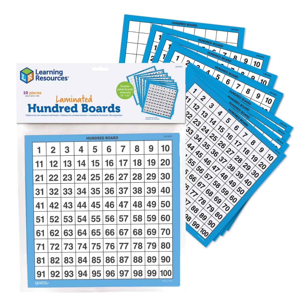 Learning Resources 10-Piece Laminated Hundred Boards Set Unisex, 5-7 Years