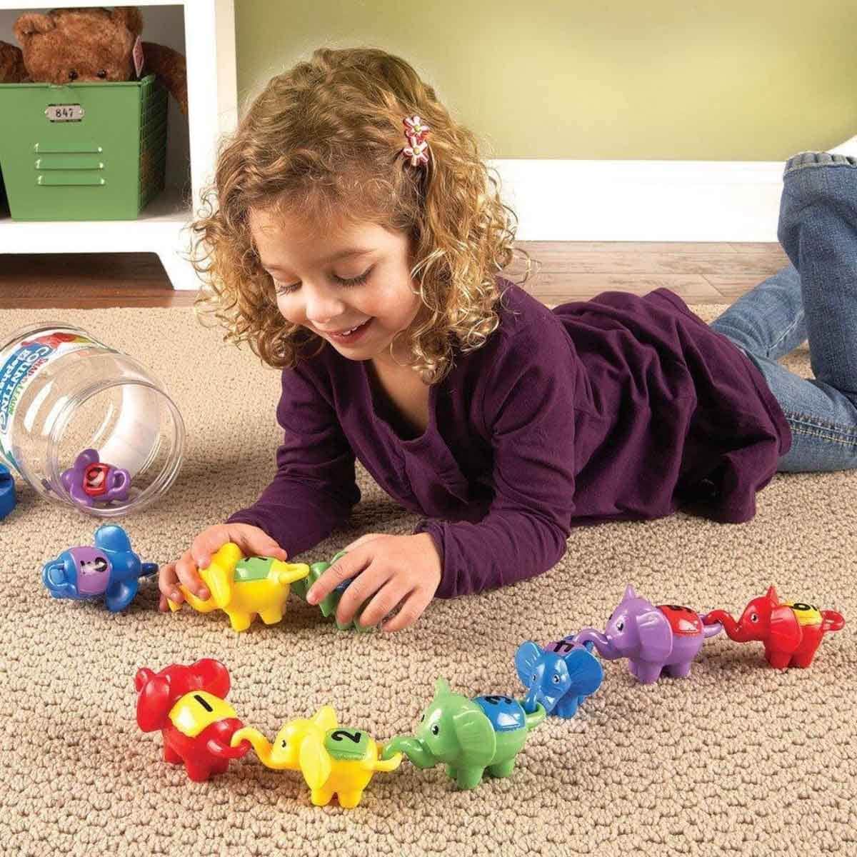 Learning Resources 10-Piece Snap-n-Learn Counting Elephants Set Unisex, 3-4 Years