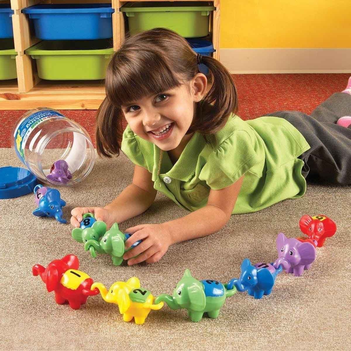 Learning Resources 10-Piece Snap-n-Learn Counting Elephants Set Unisex, 3-4 Years