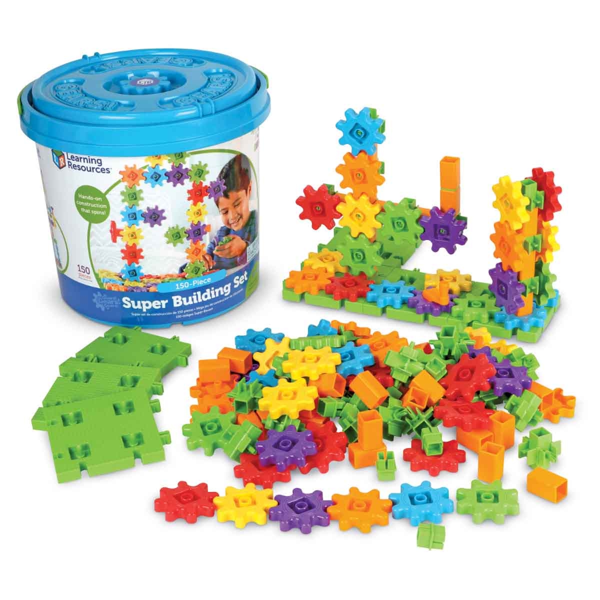 Learning Resources 150-Piece Gears! Gears! Gears! Super Building Set Unisex, 3-4 Years