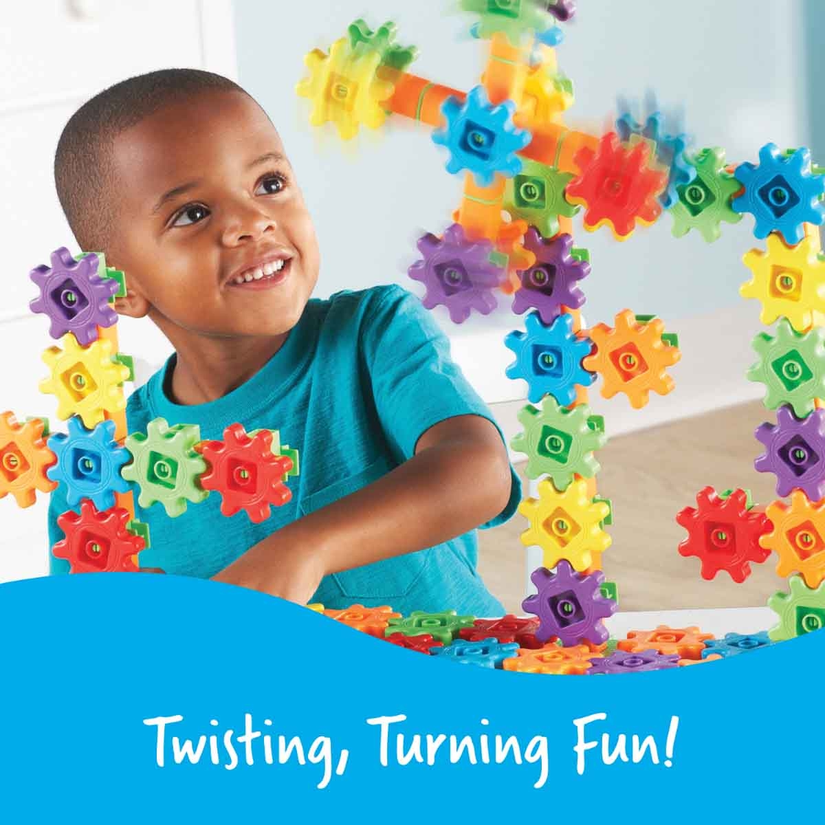 ليرننغ ريسورسز مجموعة التروس التروس التروس للبناء الفائق 150 قطعة للجنسين، 3-4 سنوات