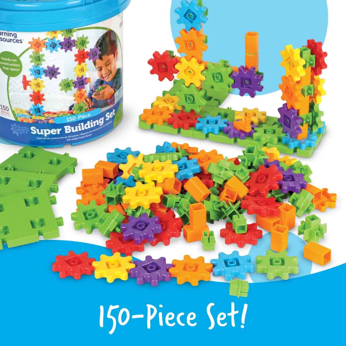 Learning Resources 150-Piece Gears! Gears! Gears! Super Building Set Unisex, 3-4 Years