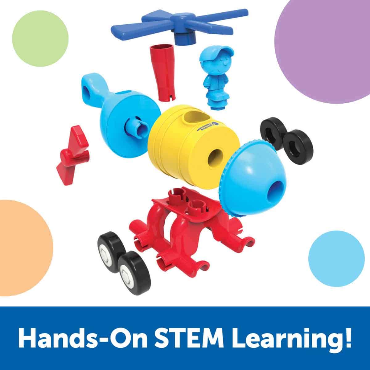 Learning Resources 1-2-3 Build It! Rocket-Train-Helicopter Unisex, 3-4 Years