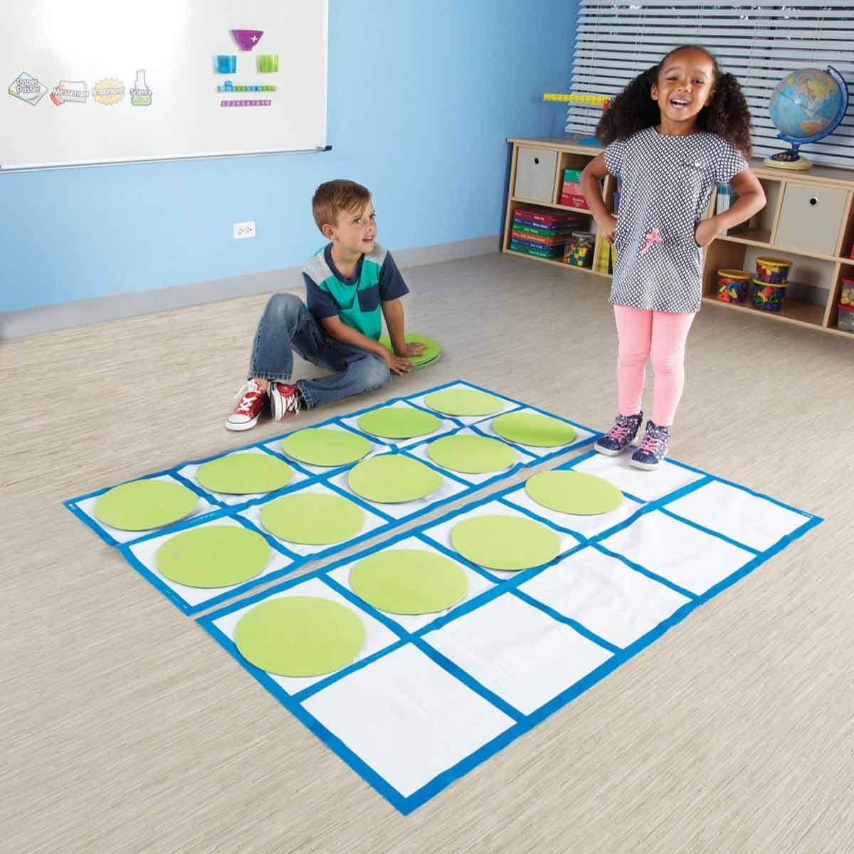 Learning Resources 22-Piece Ten-Frame Floor Mat Activity Set Unisex, 5-7 Years
