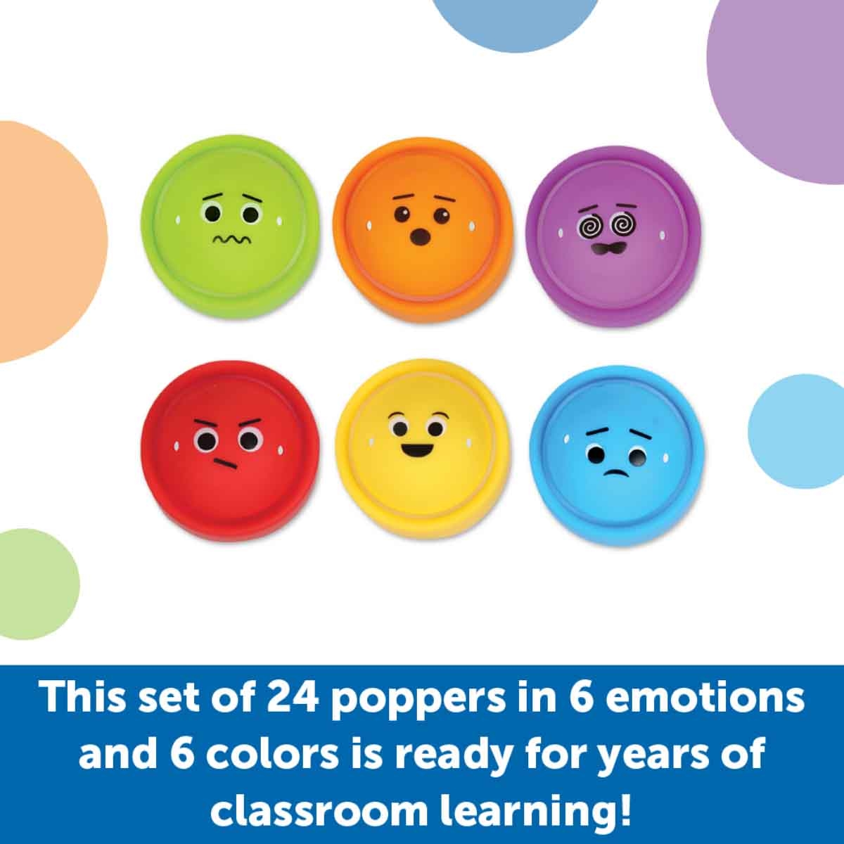 Learning Resources 24-Piece Rainbow Emotions Fidget Poppers Set Unisex, 3-4 Years