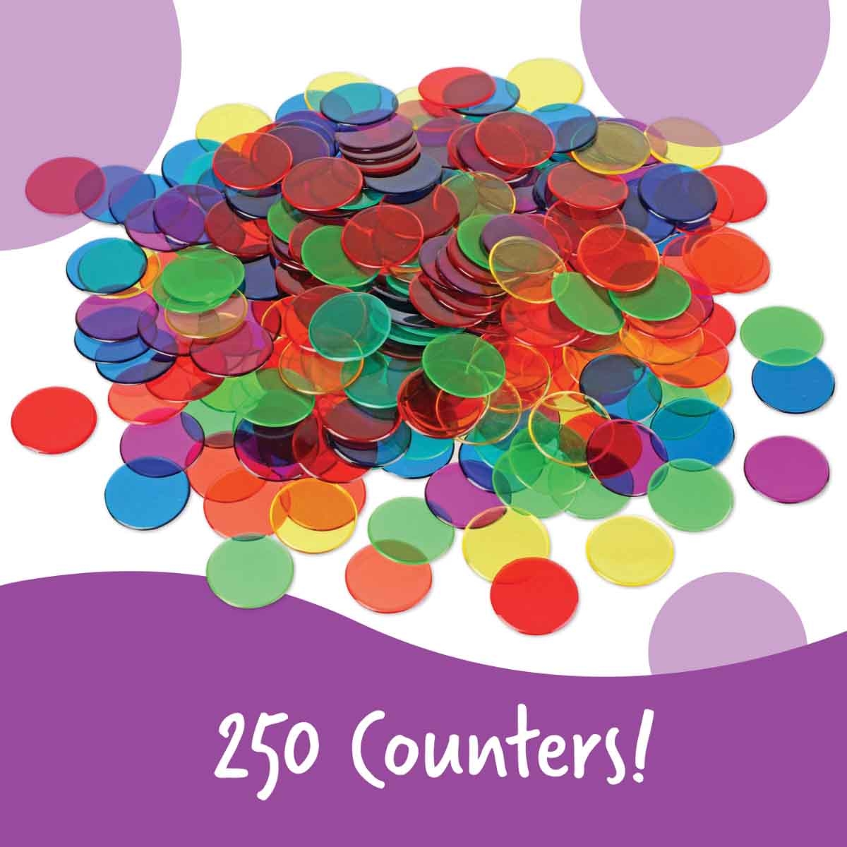 Learning Resources 250-Piece Transparent Counters Set Unisex, 5-7 Years