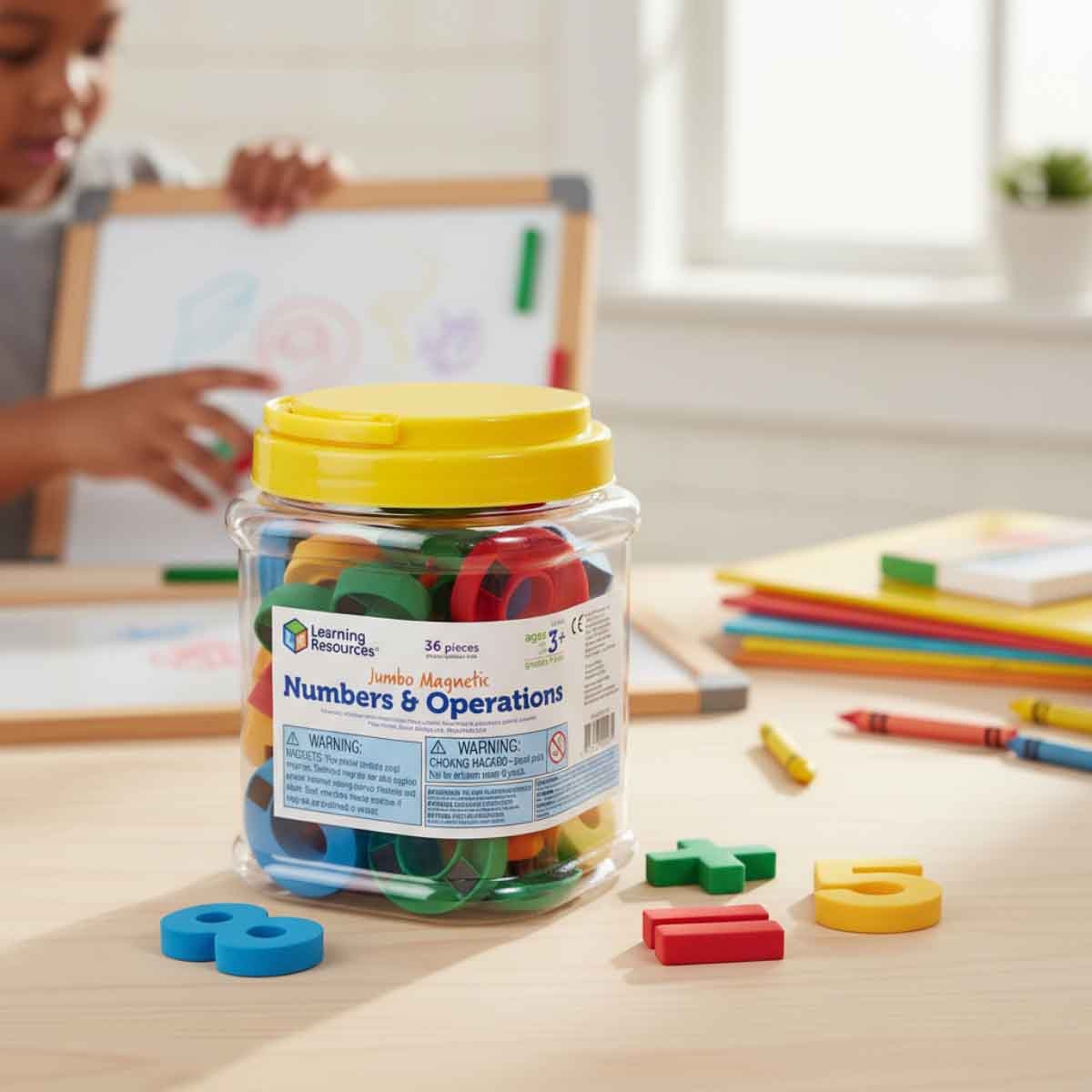 Learning Resources 36-Piece Jumbo Magnetic Numbers & Operations Set Unisex, 3-4 Years