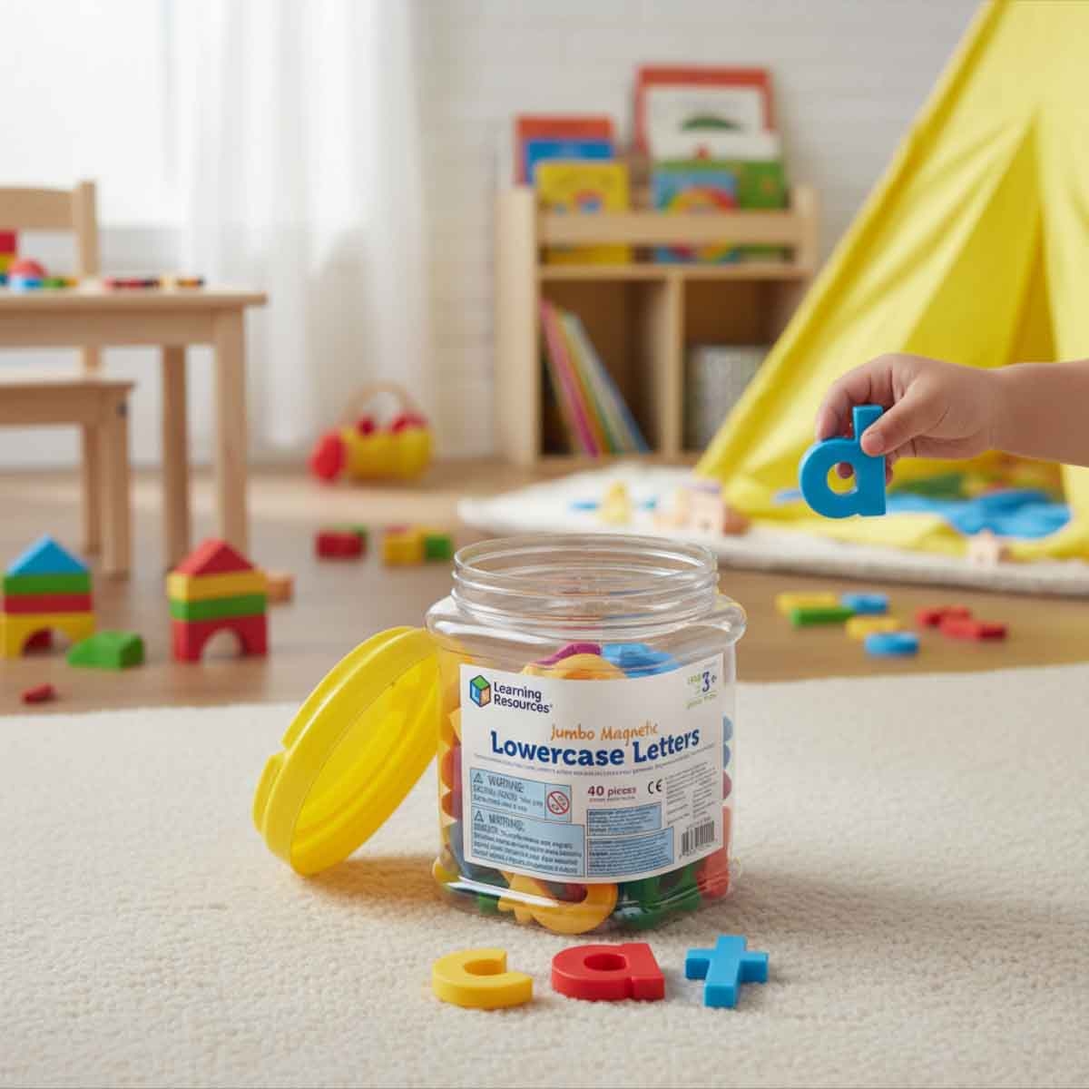 Learning Resources 40-Piece Jumbo Lowercase Magnetic Letters Set Unisex, 3-4 Years