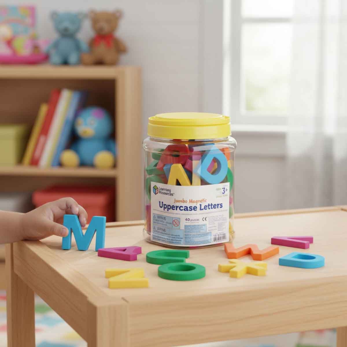 Learning Resources 40-Piece Jumbo Uppercase Magnetic Letters Set Unisex, 3-4 Years