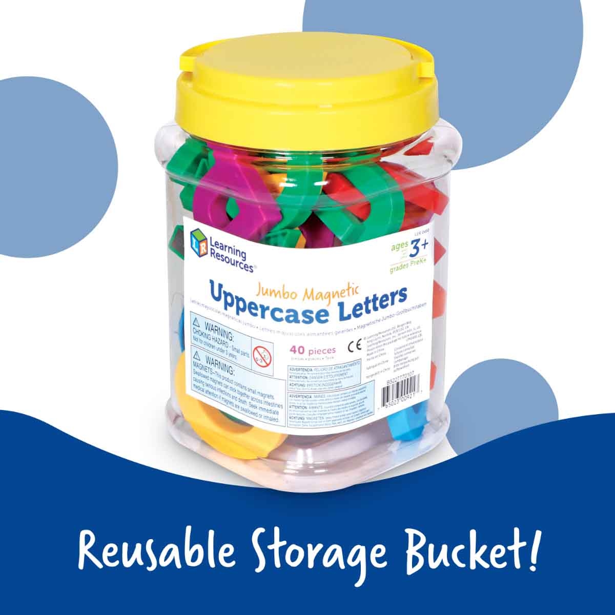 Learning Resources 40-Piece Jumbo Uppercase Magnetic Letters Set Unisex, 3-4 Years