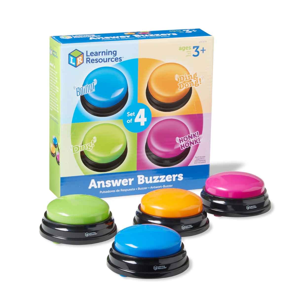 Learning Resources 4-Piece Answer Buzzers Set Unisex, 3-4 Years