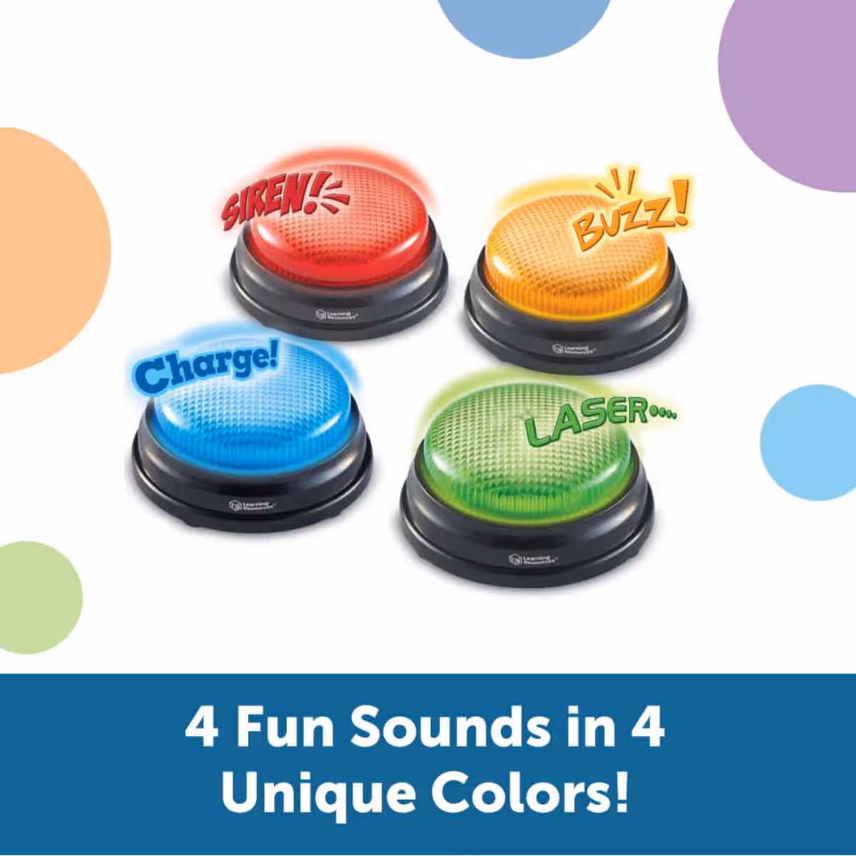 Learning Resources 4-Piece Lights And Sounds Buzzers Set Unisex, 3-4 Years