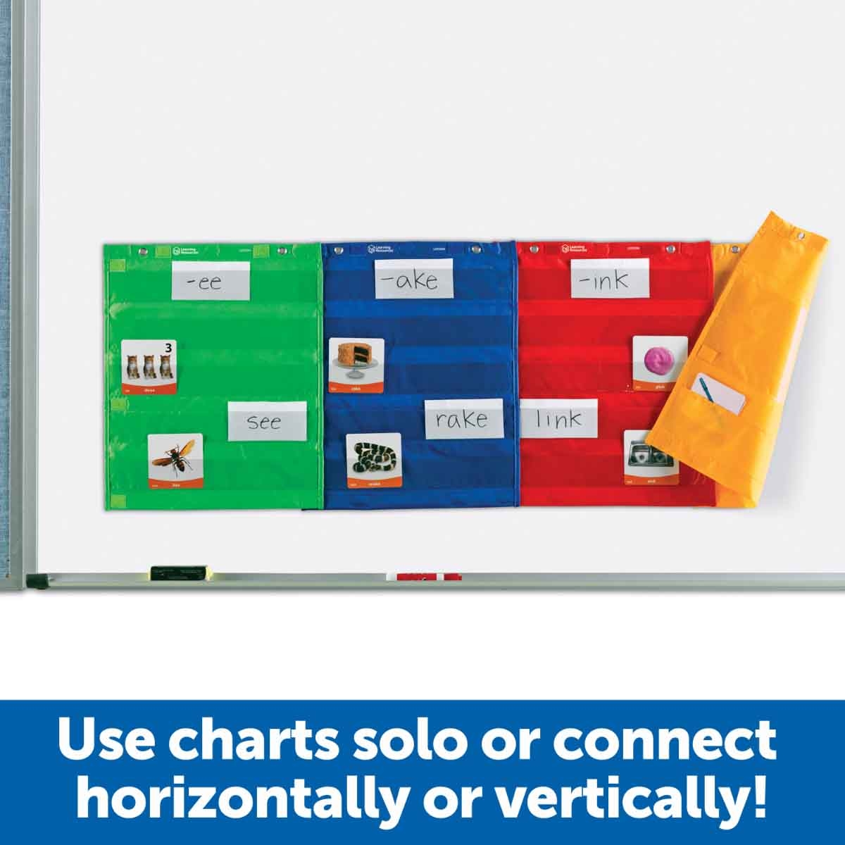 Learning Resources 4-Piece Magnetic Pocket Chart Squares Set Unisex, 5-7 Years