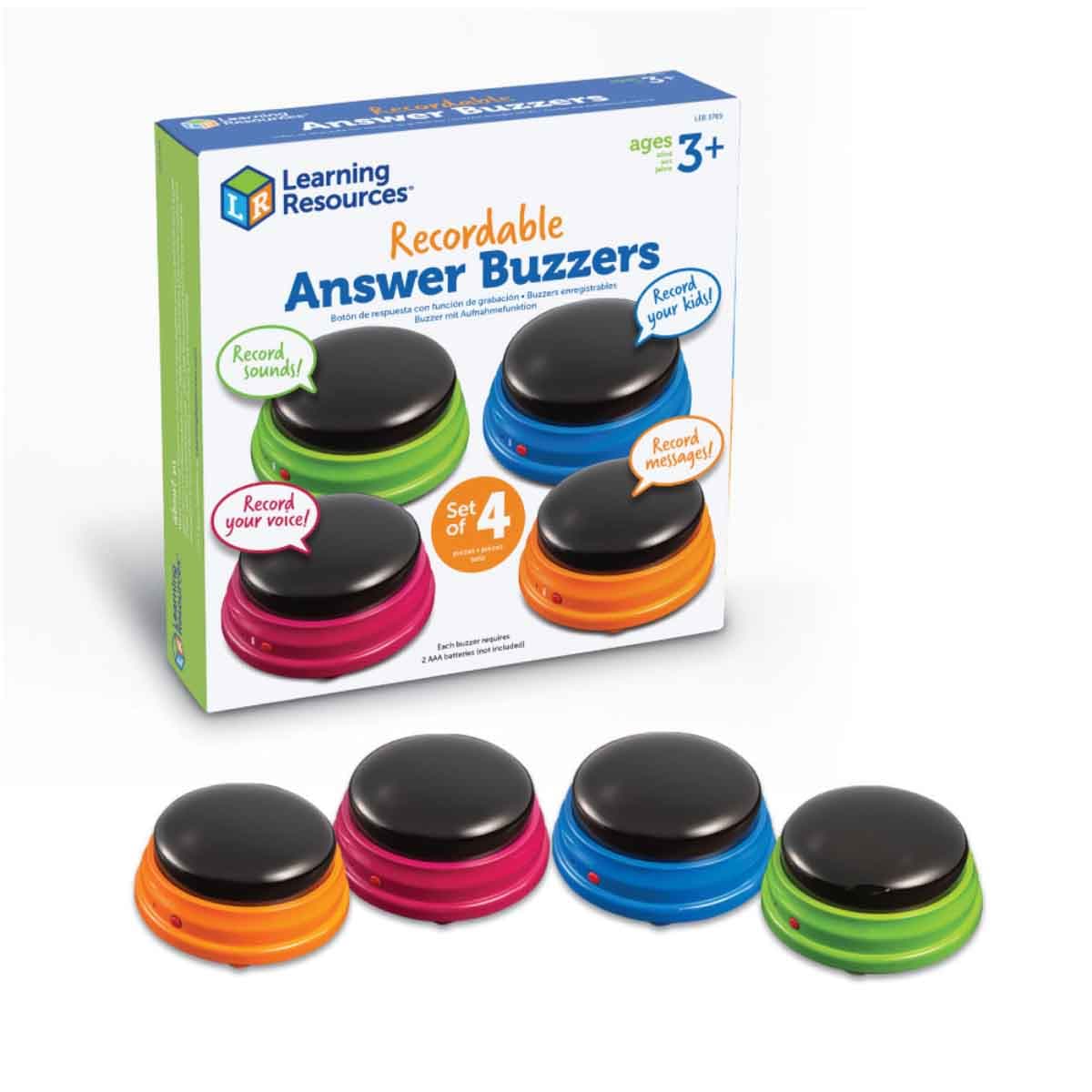 Learning Resources 4-Piece Recordable Answer Buzzers Set Unisex, 3-4 Years