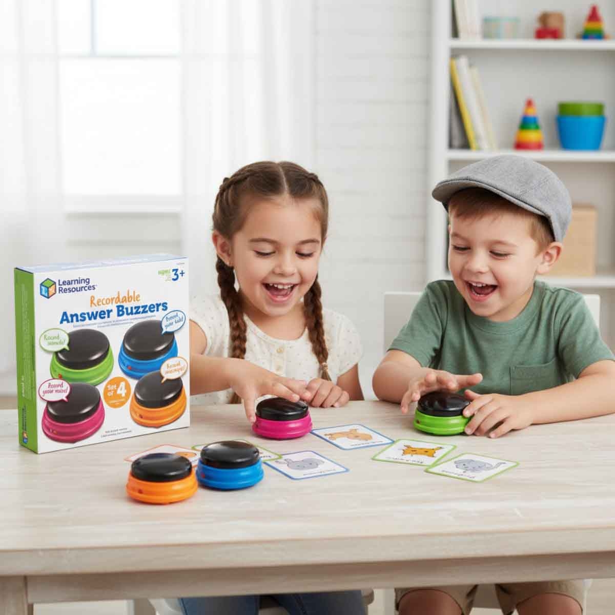 Learning Resources 4-Piece Recordable Answer Buzzers Set Unisex, 3-4 Years
