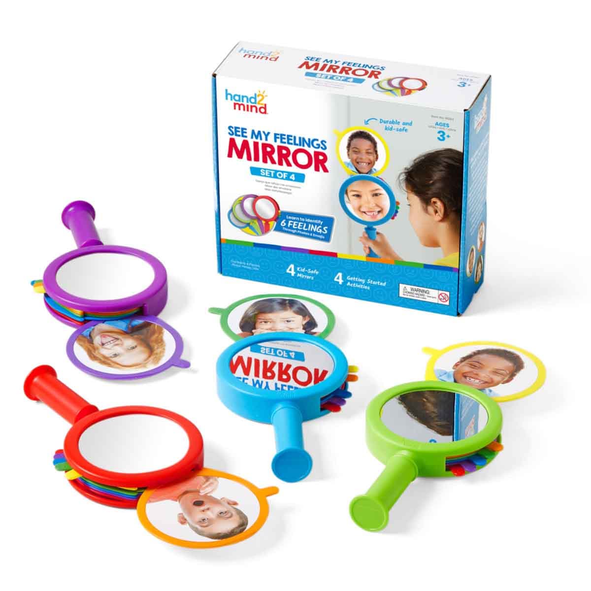 Learning Resources 4-Piece See My Feelings Mirror Set Unisex, 3-4 Years