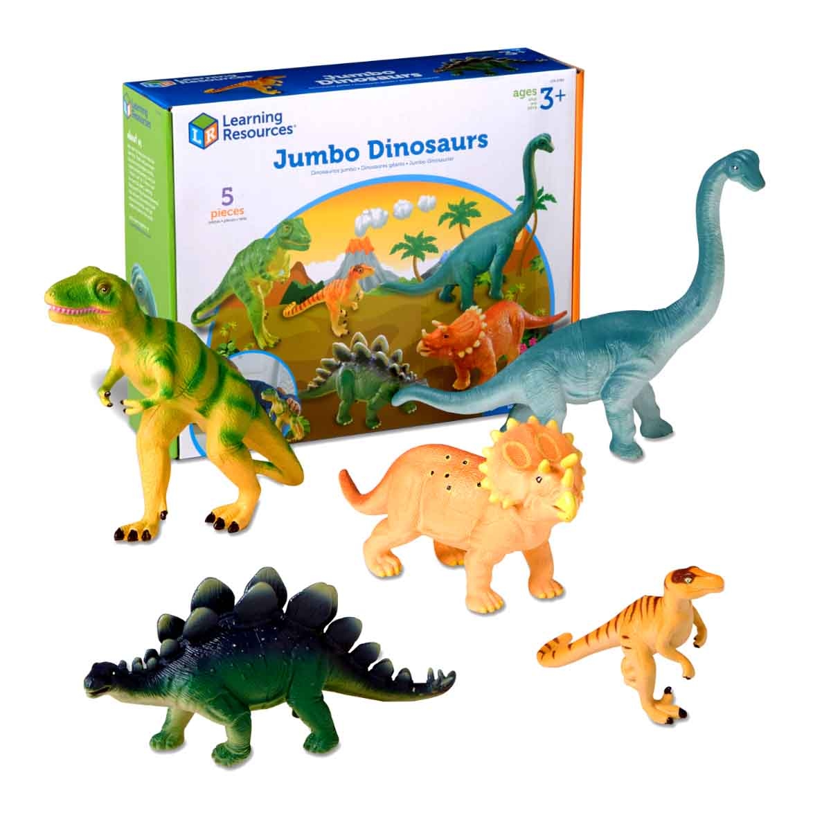 Learning Resources 5-Piece Jumbo Dinosaurs Set Unisex, 3-4 Years