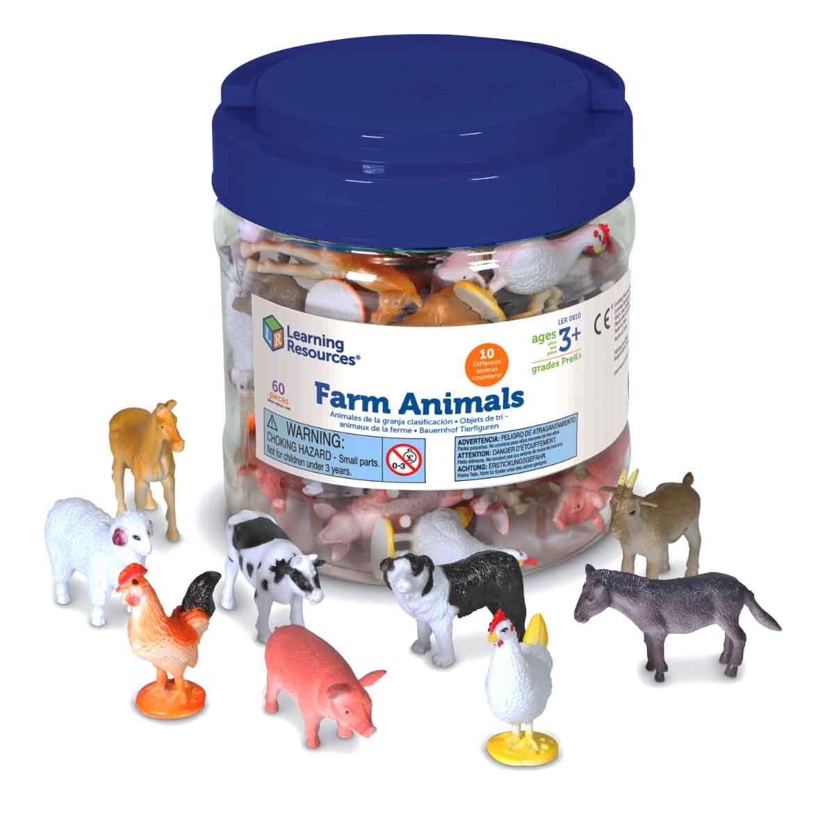 Learning Resources 60-Piece Farm Animal Counters Set Unisex, 3-4 Years