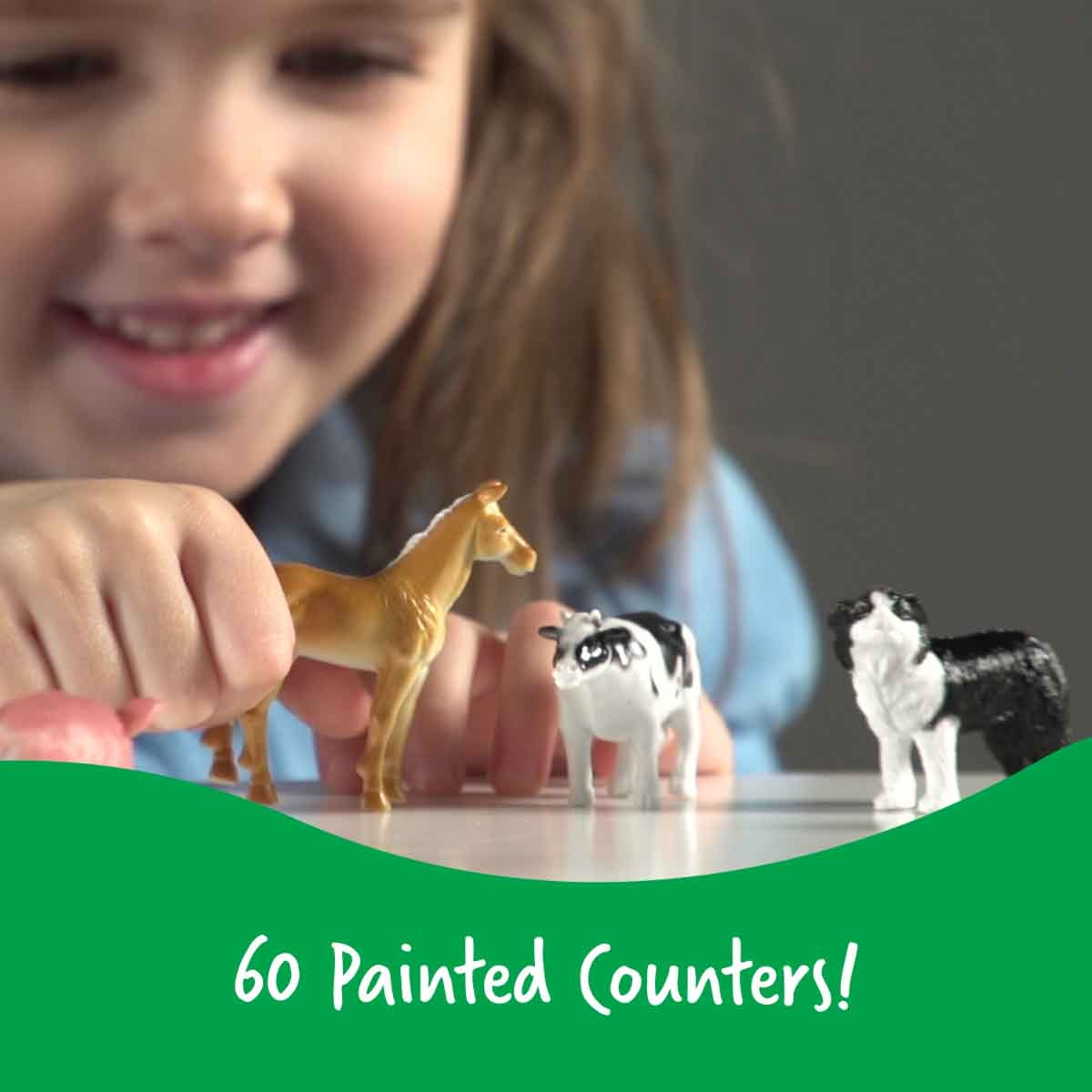 Learning Resources 60-Piece Farm Animal Counters Set Unisex, 3-4 Years