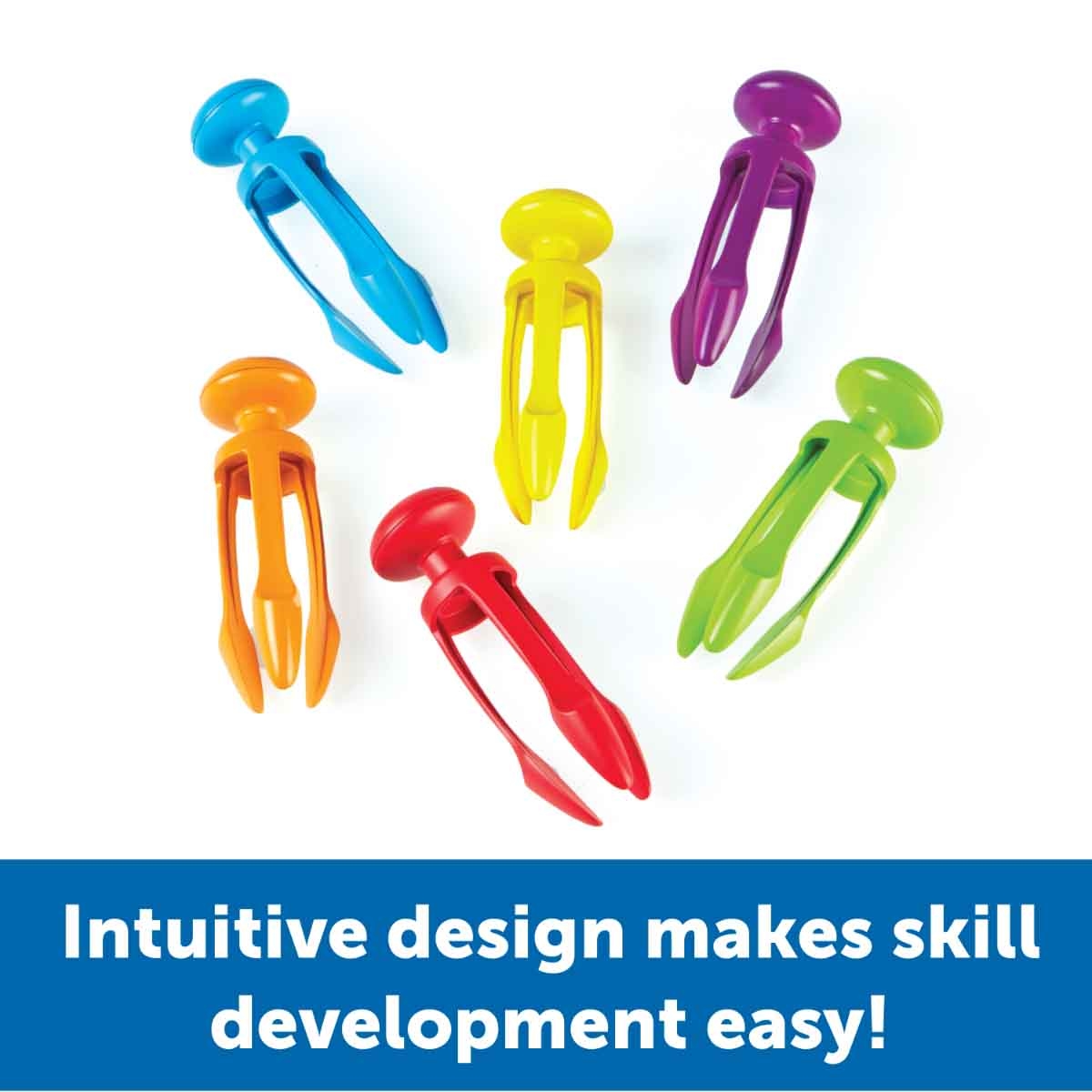 Learning Resources 6-Piece Tri-Grip Tongs Set Unisex, 5-7 Years