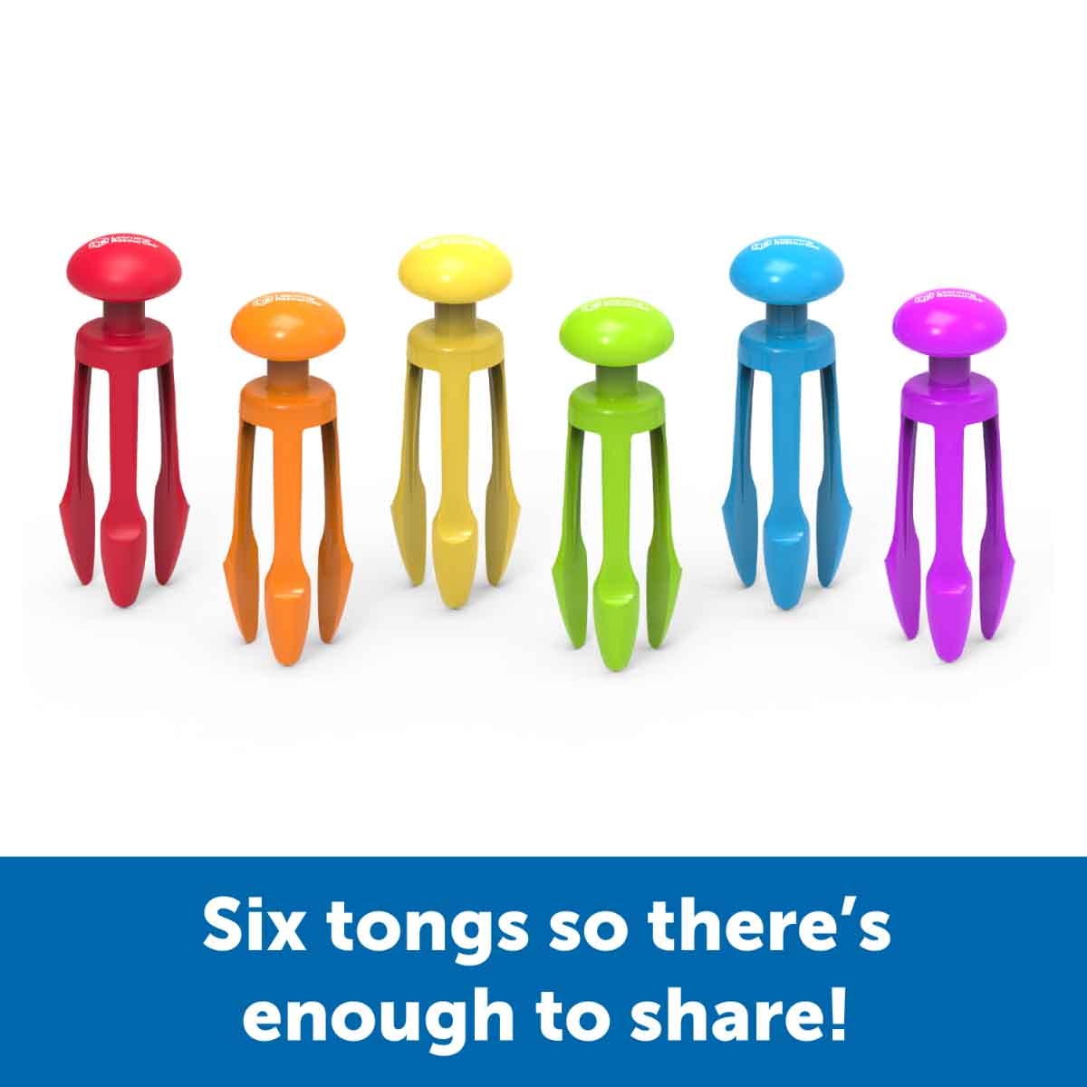 Learning Resources 6-Piece Tri-Grip Tongs Set Unisex, 5-7 Years