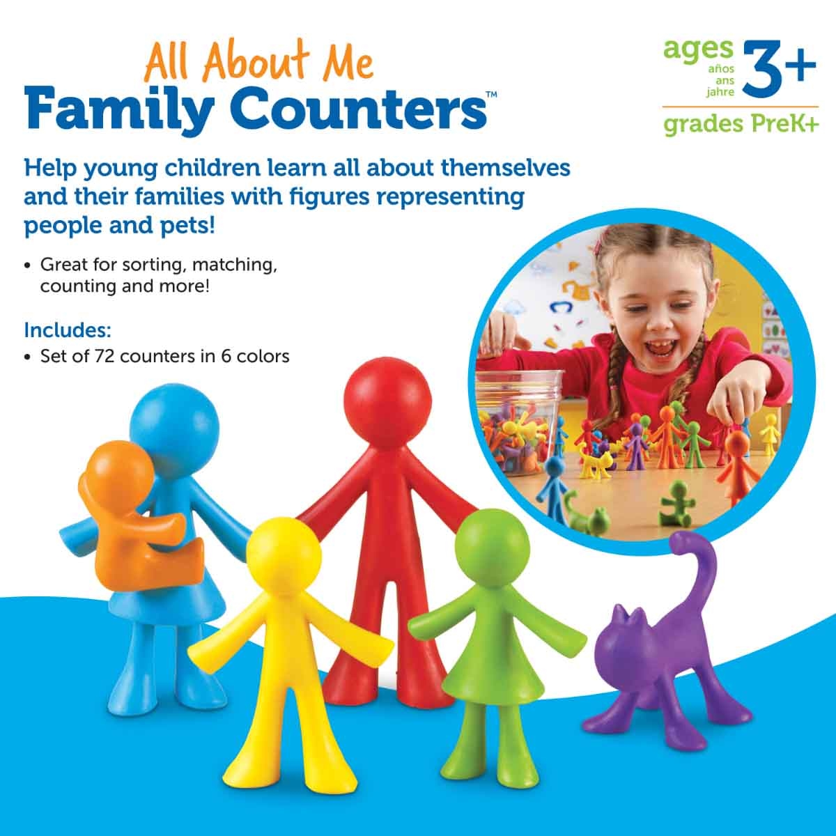 Learning Resources 72-Piece All About Me Family Counters Set Unisex, 3-4 Years