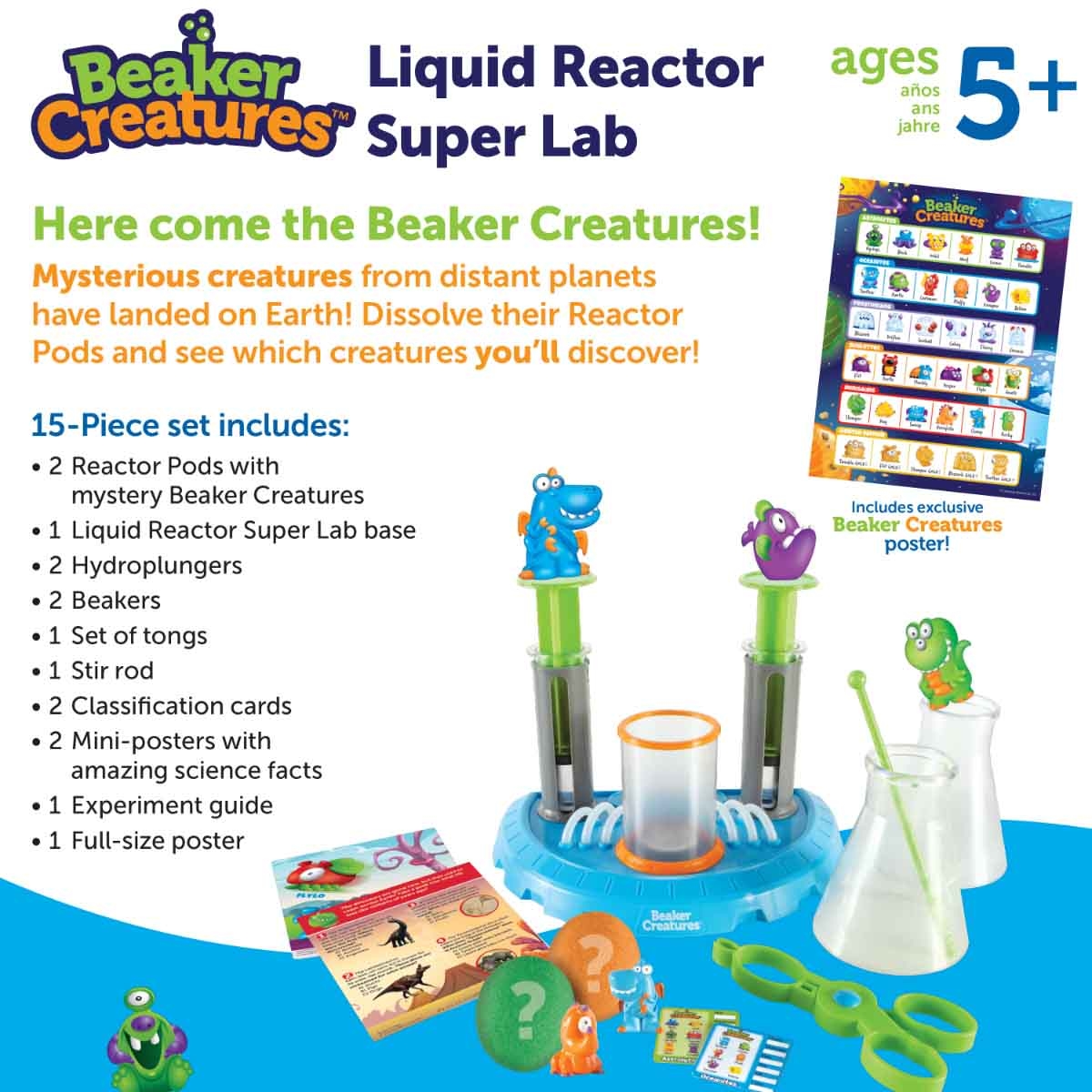 Learning Resources Beaker Creatures Liquid Reactor Super Lab Set Unisex, 5-7 Years
