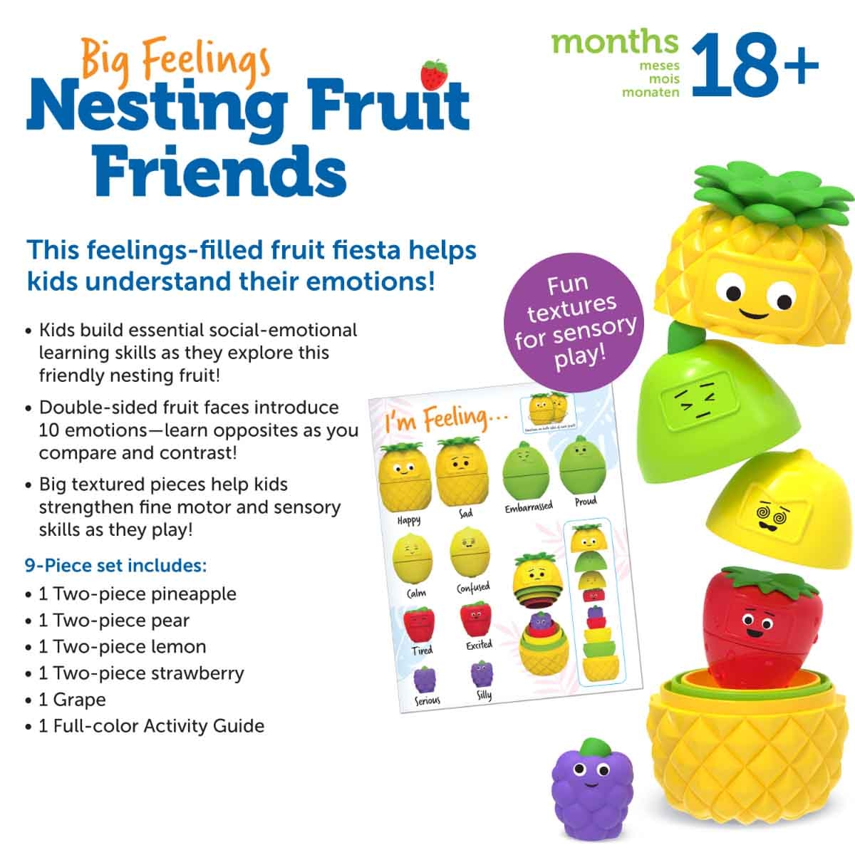 Learning Resources Big Feelings Nesting Fruit Friends Toddler, 0-2 Years