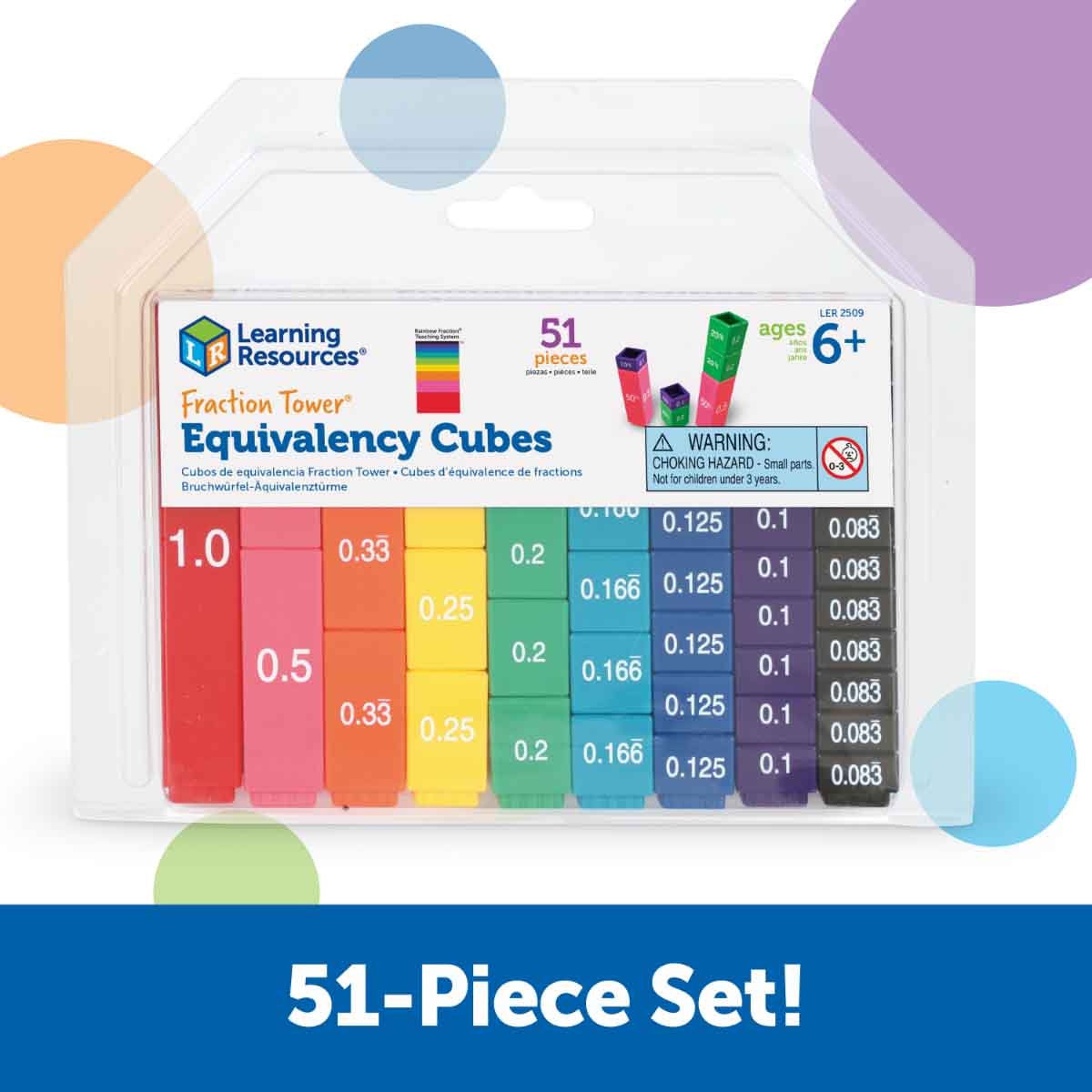Learning Resources Fraction Tower Equivalency Cubes Unisex, 5-7 Years