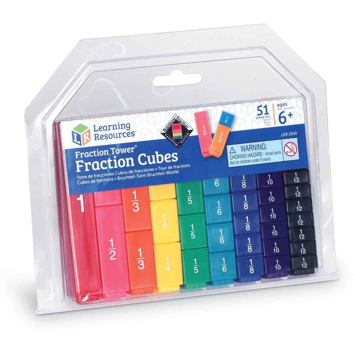 Learning Resources Fraction Tower Fraction Cubes Unisex, 5-7 Years
