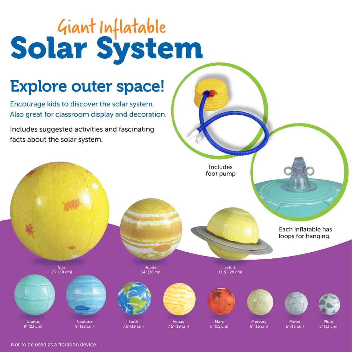 Learning Resources Giant Inflatable Solar System Set Unisex, 5-7 Years