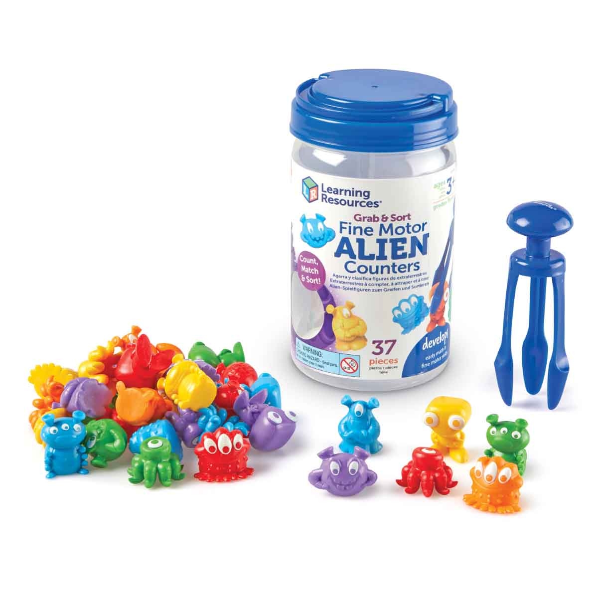 Learning Resources Grab & Sort Fine Motor Alien Counters Unisex, 3-4 Years
