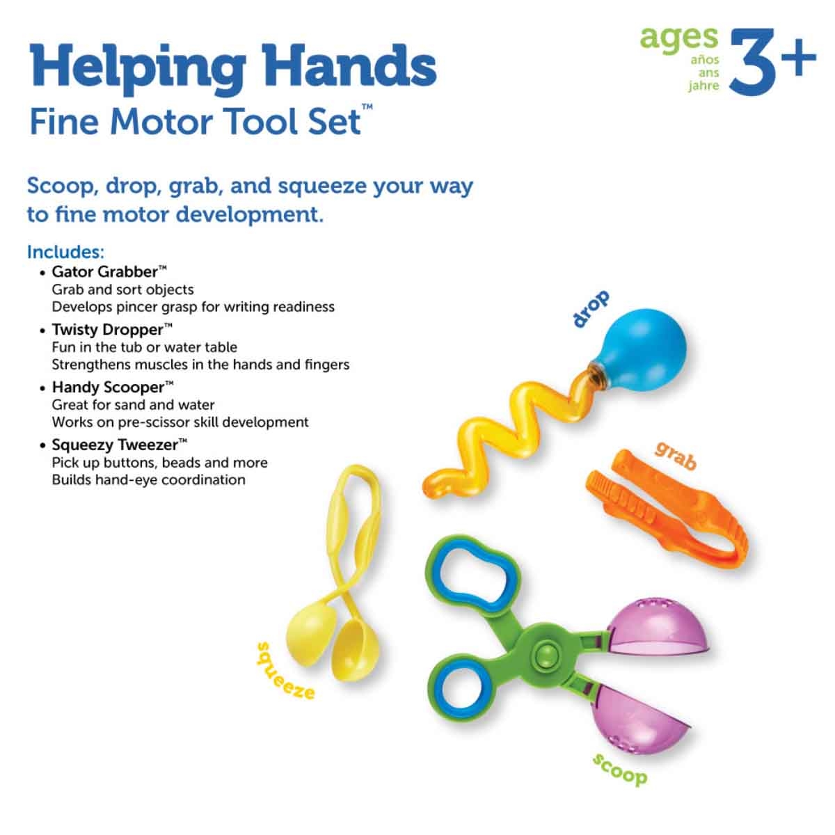 Learning Resources Helping Hands Fine Motor Tool Set Unisex, 3-4 Years