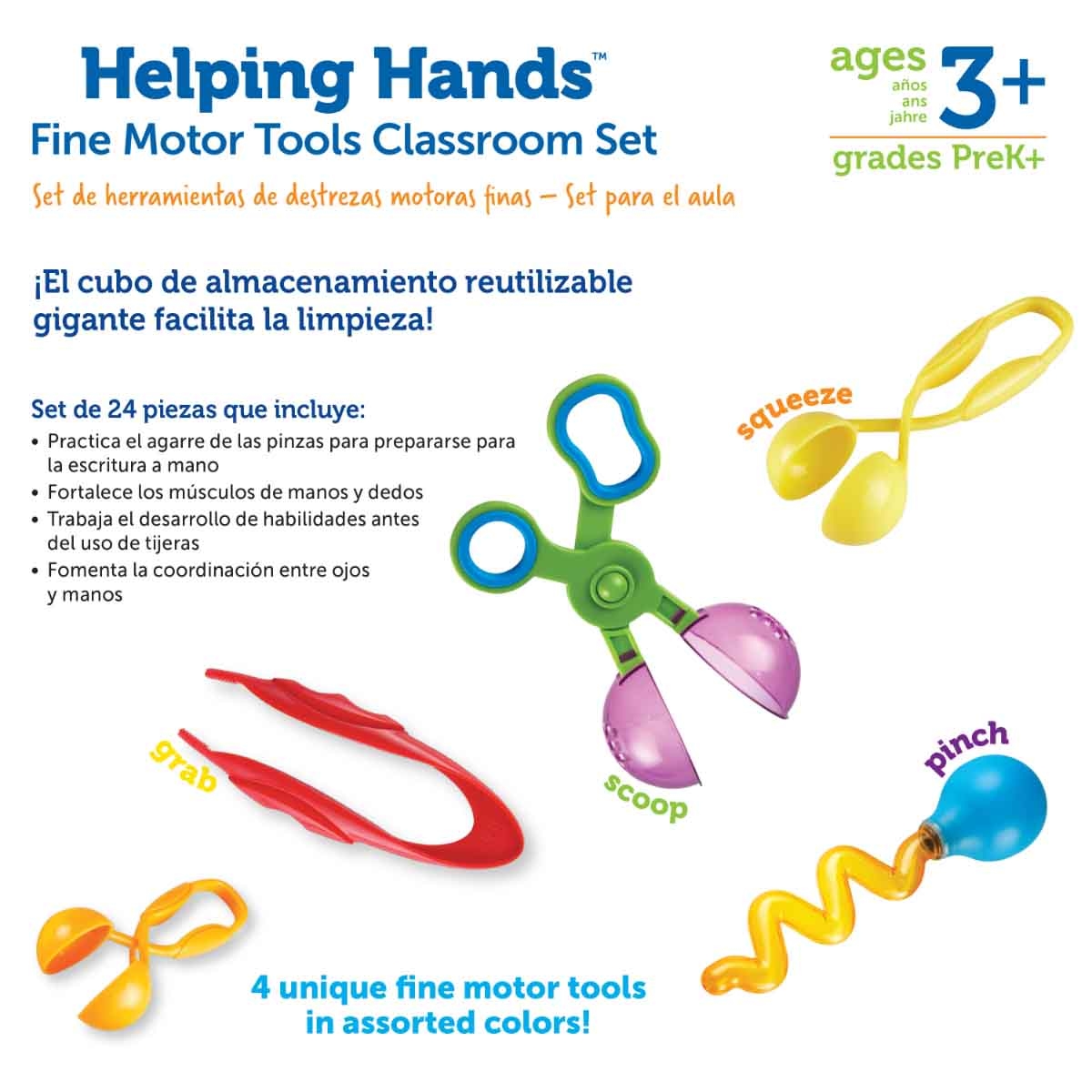Learning Resources Helping Hands Fine Motor Tools Classroom Set Unisex, 3-4 Years