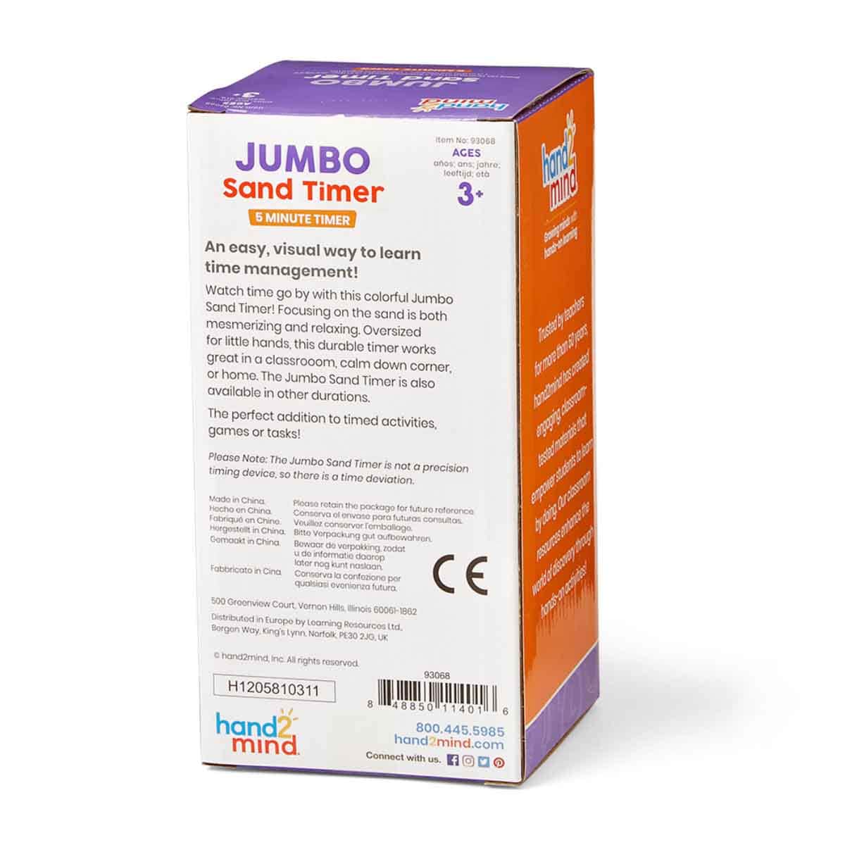 Learning Resources Jumbo Sand Timer Unisex, 3-4 Years
