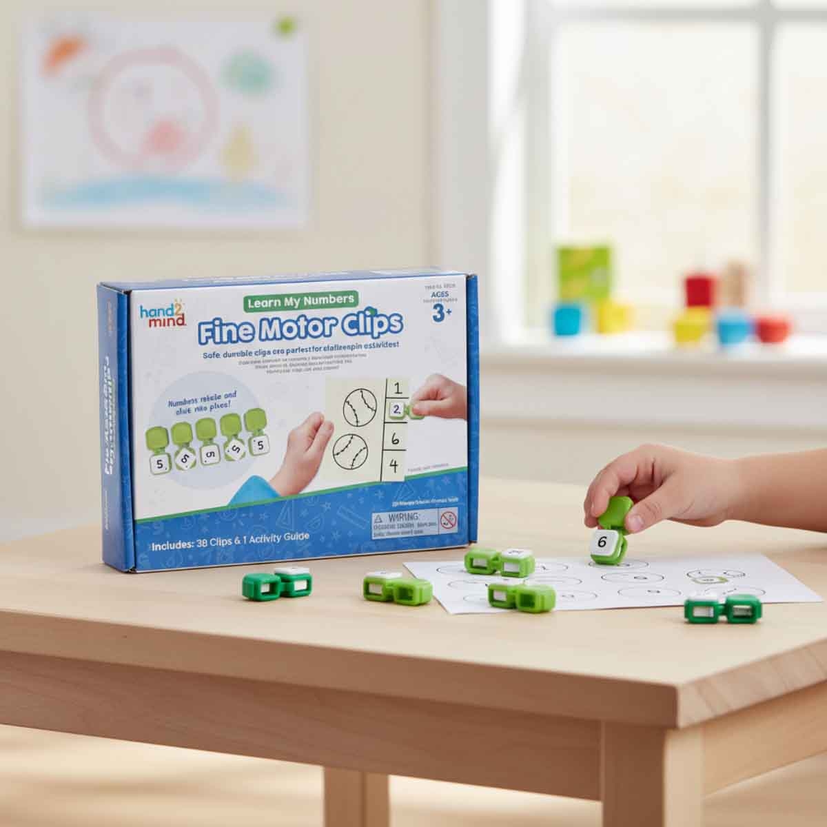 ليرننغ ريسورسز مشابك المهارات الحركية لتعلم الأرقام للجنسين، 3-4 سنوات
