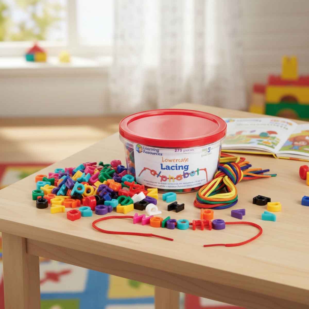 ليرننغ ريسورسز الحروف الأبجدية الصغيرة بالخيوط للجنسين، 3-4 سنوات