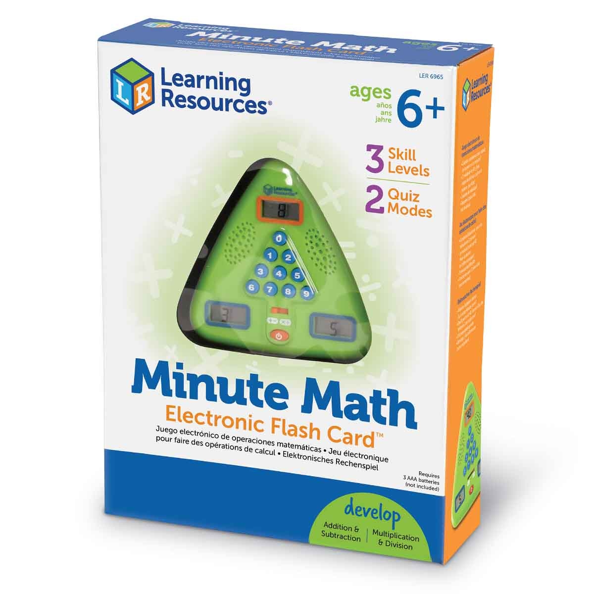 Learning Resources Minute Math Electronic Flash Card Unisex, 5-7 Years