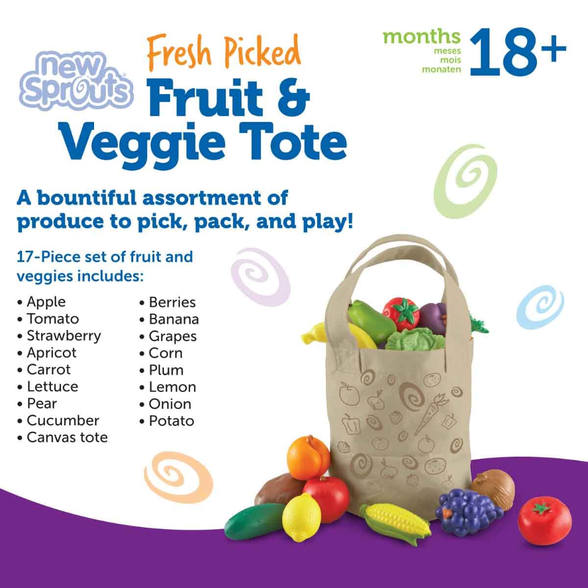Learning Resources New Sprouts Fruit & Veg Tote Toddler, 0-2 Years