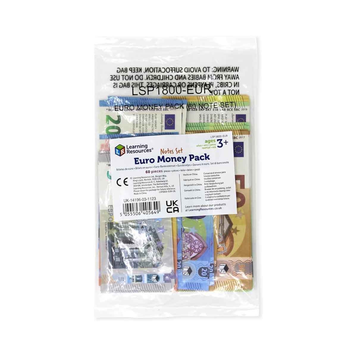 Learning Resources Notes Set Euro Money Pack Unisex, 3-4 Years