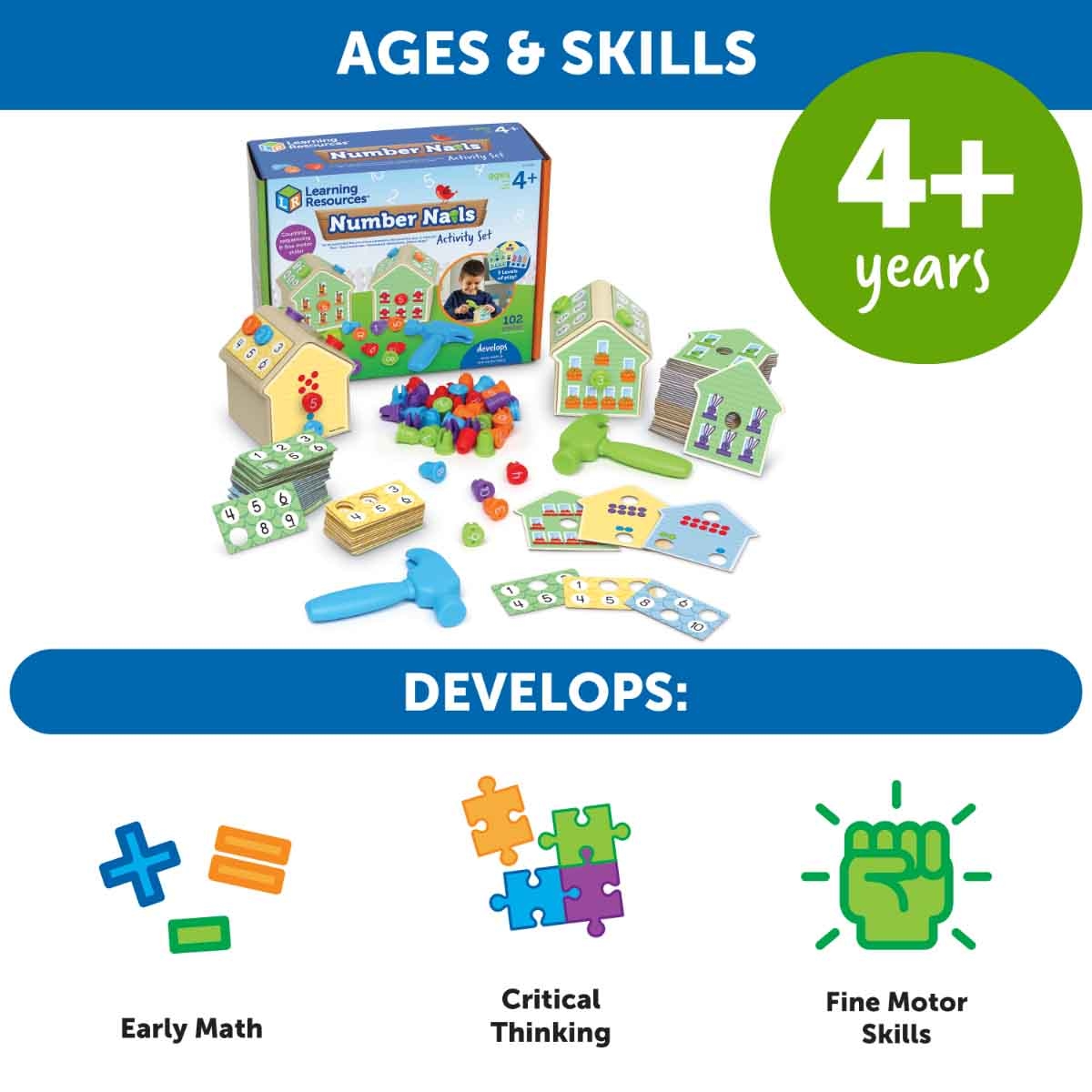 Learning Resources Number Nails! Activity Set Unisex, 3-4 Years
