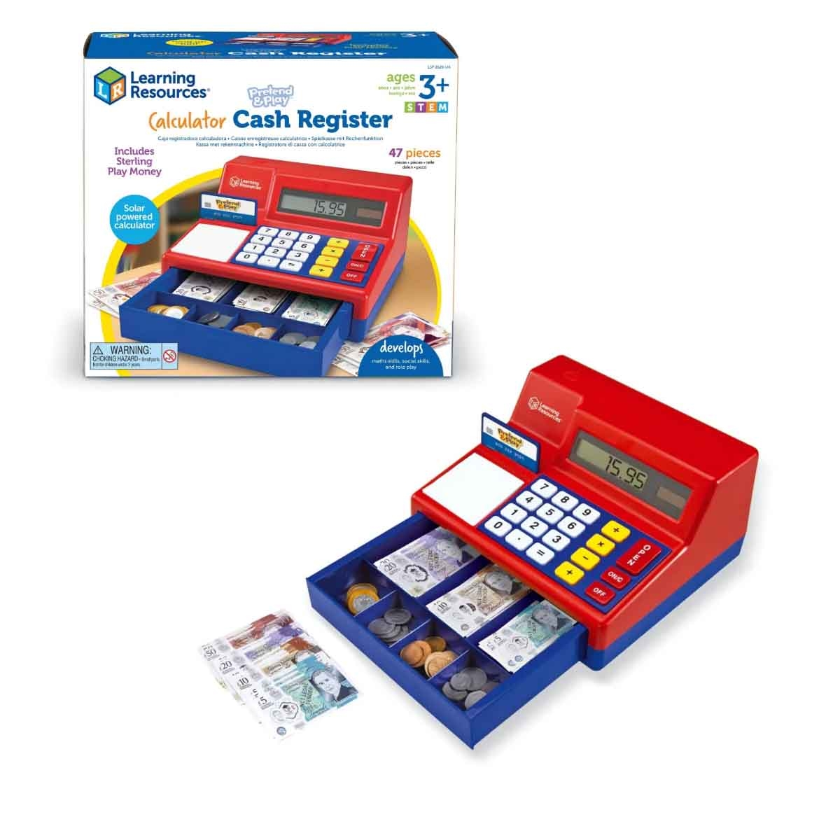 Learning Resources Pretend & Play Calculator Cash Register Unisex, 3-4 Years