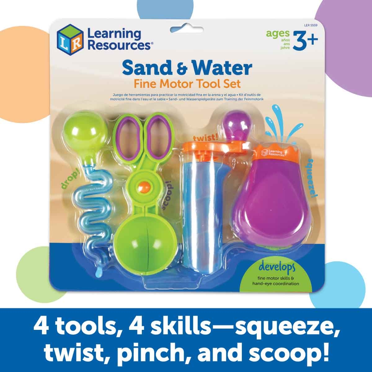 Learning Resources Sand & Water Fine Motor Tool Set Unisex, 3-4 Years