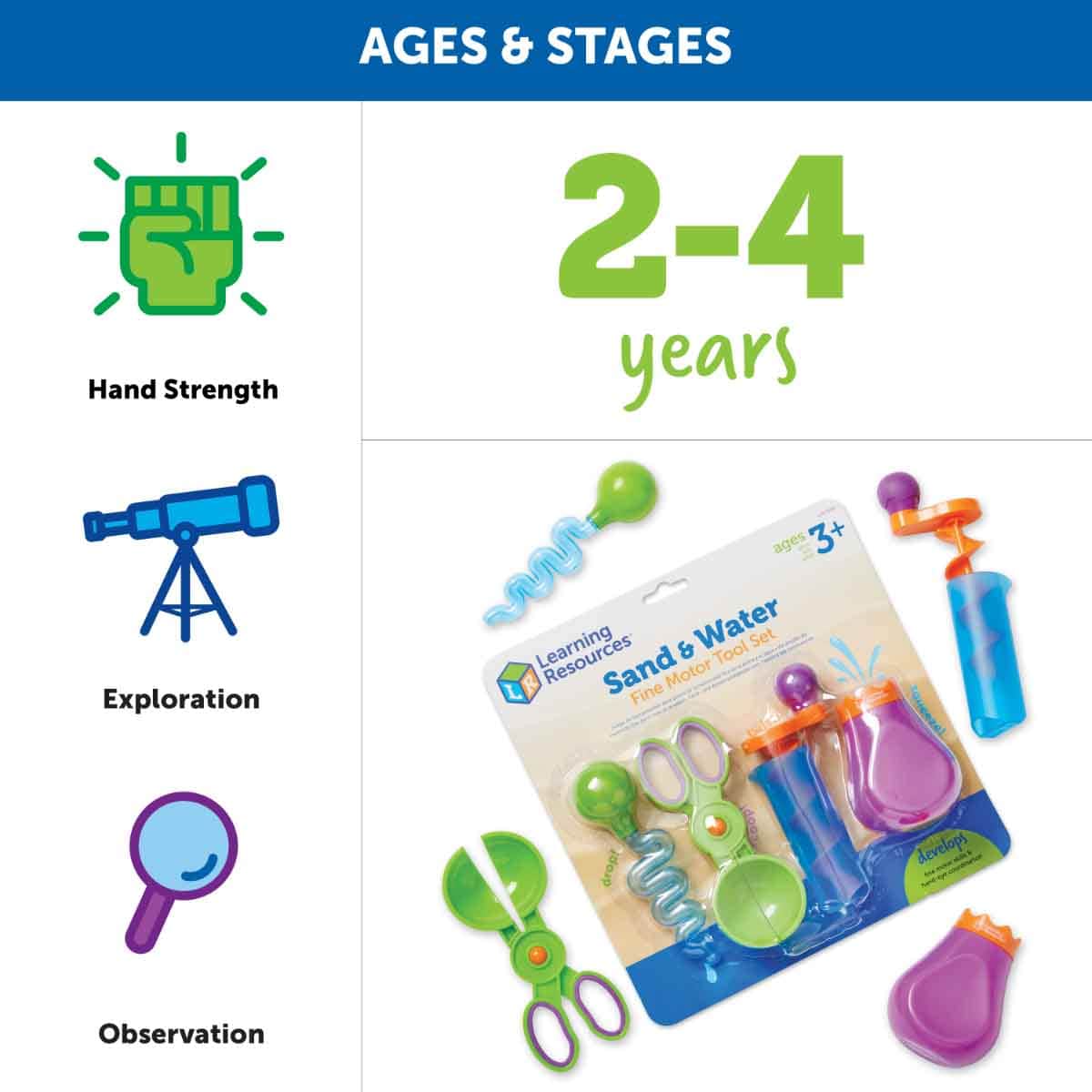 Learning Resources Sand & Water Fine Motor Tool Set Unisex, 3-4 Years